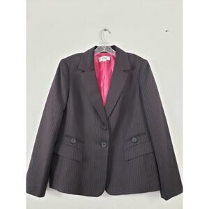 (Ma) Le Suit Jacket Womens Size 14 Lined Blazer Stripe Office Siren Office core